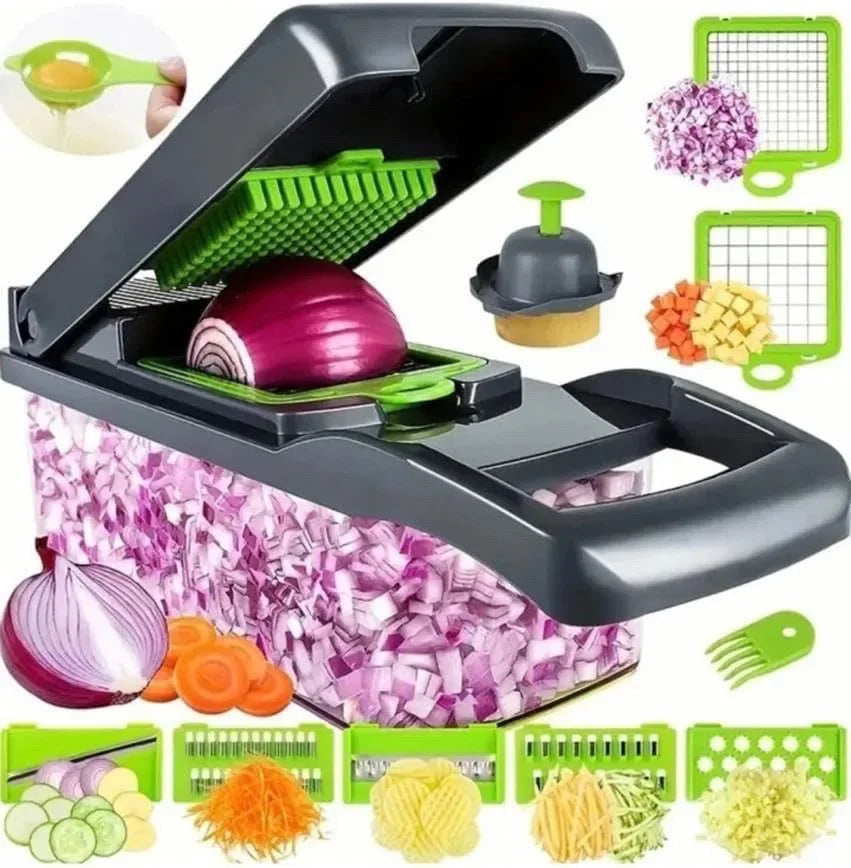 Remplace le long titre AliExpress par celui-ci :
Coupe-Légumes Multifonction Tout-en-Un – Mandoline & Hachoir Premium