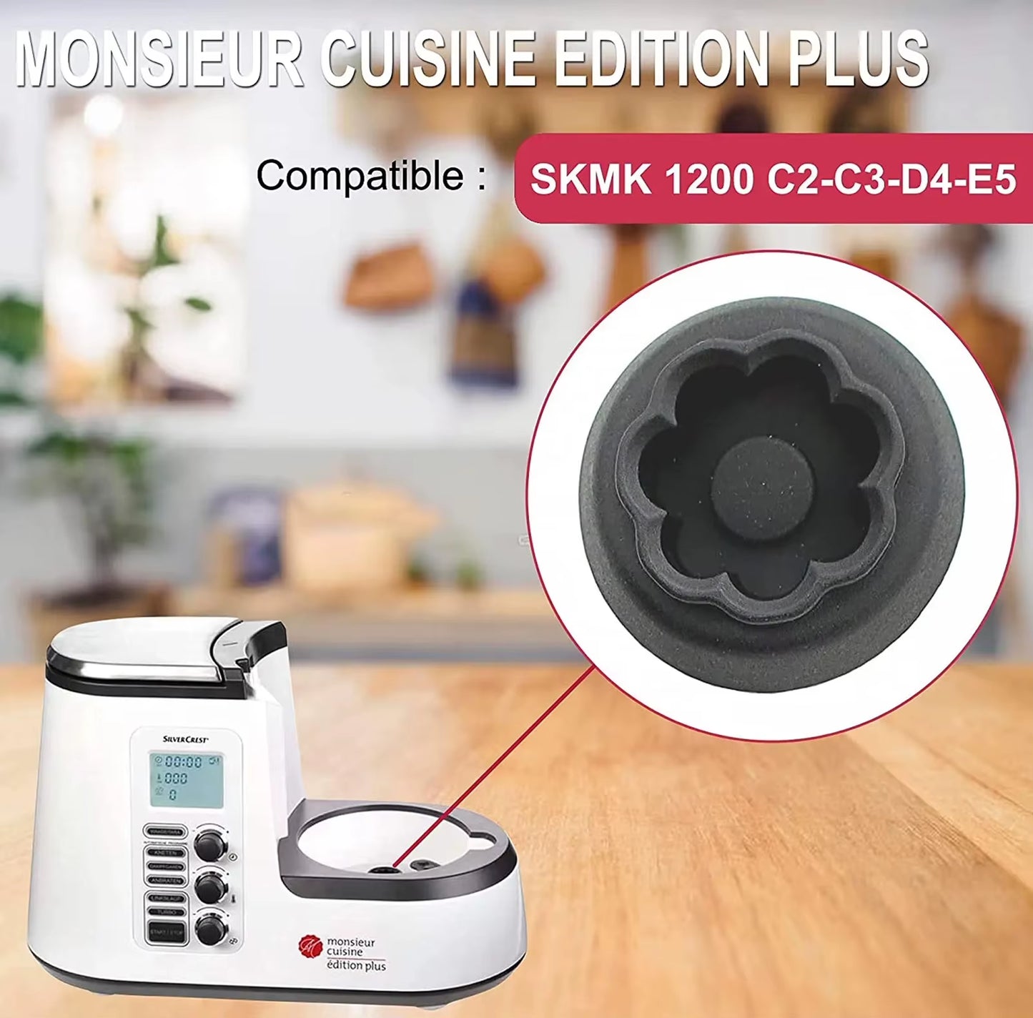 Blender Blade Drive Wheel 7 Gear for Monsieur Cuisine plus SKMK 1200 C2 / C3 / D4 / E5 Guide Coupling 7T Wall Breaker Blade Head