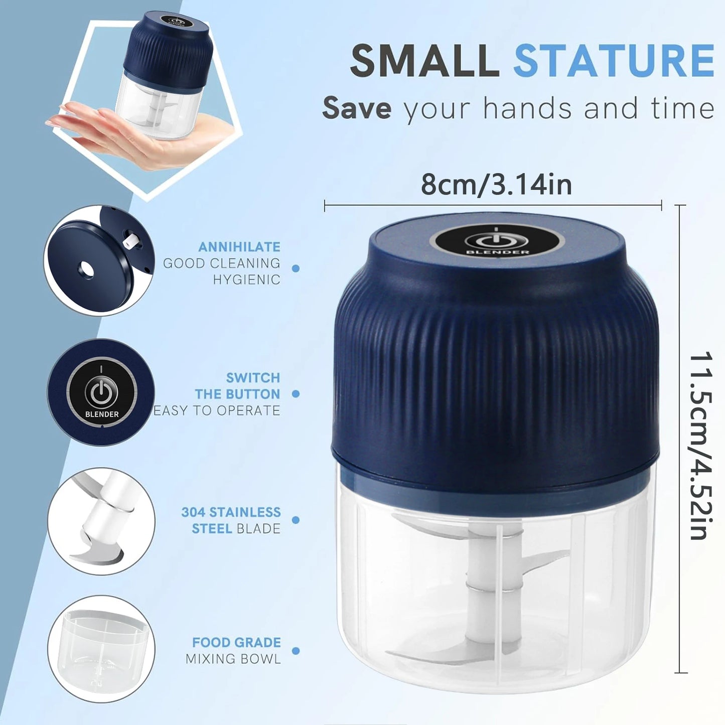 Remplace le titre d'origine par celui-ci :
Mini Hachoir Électrique Sans Fil 250ml – Presse-Ail & Broyeur USB
