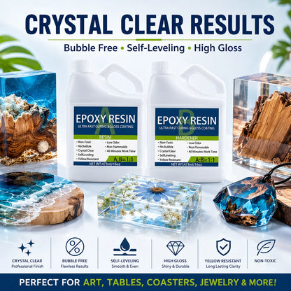 Kit Résine Époxy Transparente – Moulage, Bijoux et Créations Déco
