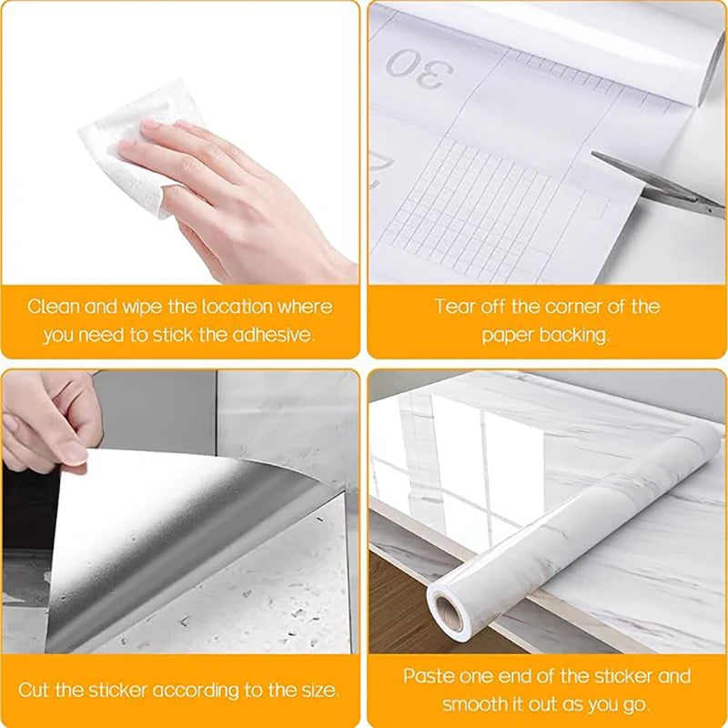 Papier Peint Adhésif Effet Marbre – Revêtement Imperméable pour Meubles et Cuisine