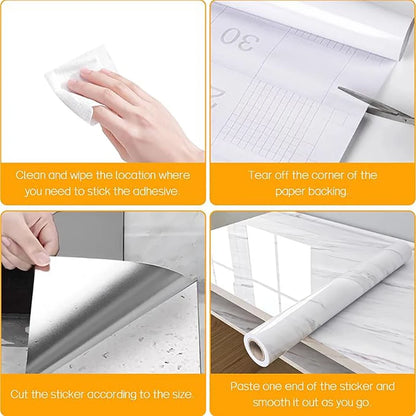 Papier Peint Adhésif Effet Marbre – Revêtement Imperméable pour Meubles et Cuisine